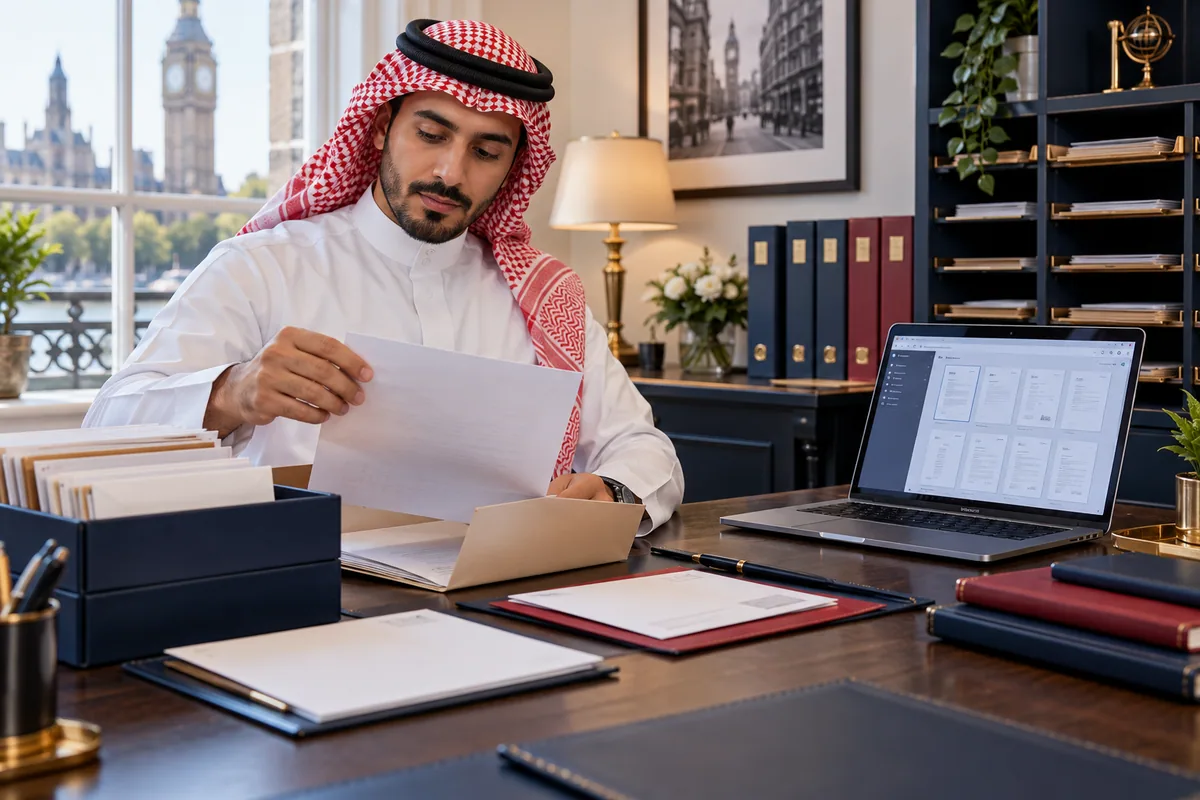 العنوان المسجل لـUK LTD وإدارة البريد أونلاين لغير المقيم